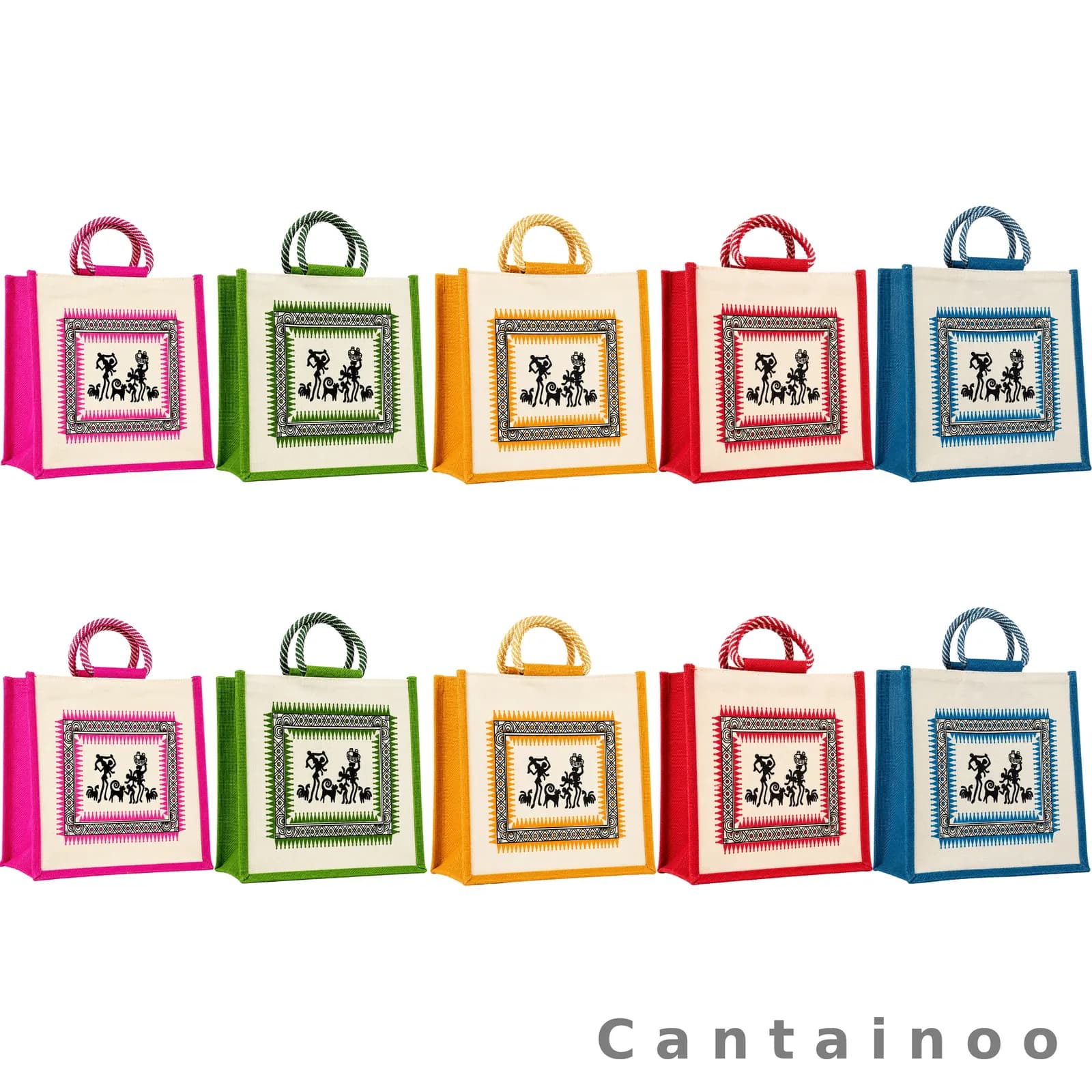 Adivasi Tribal Art Jute Bag — Handcrafted Ethnic Tote (Made to Order)