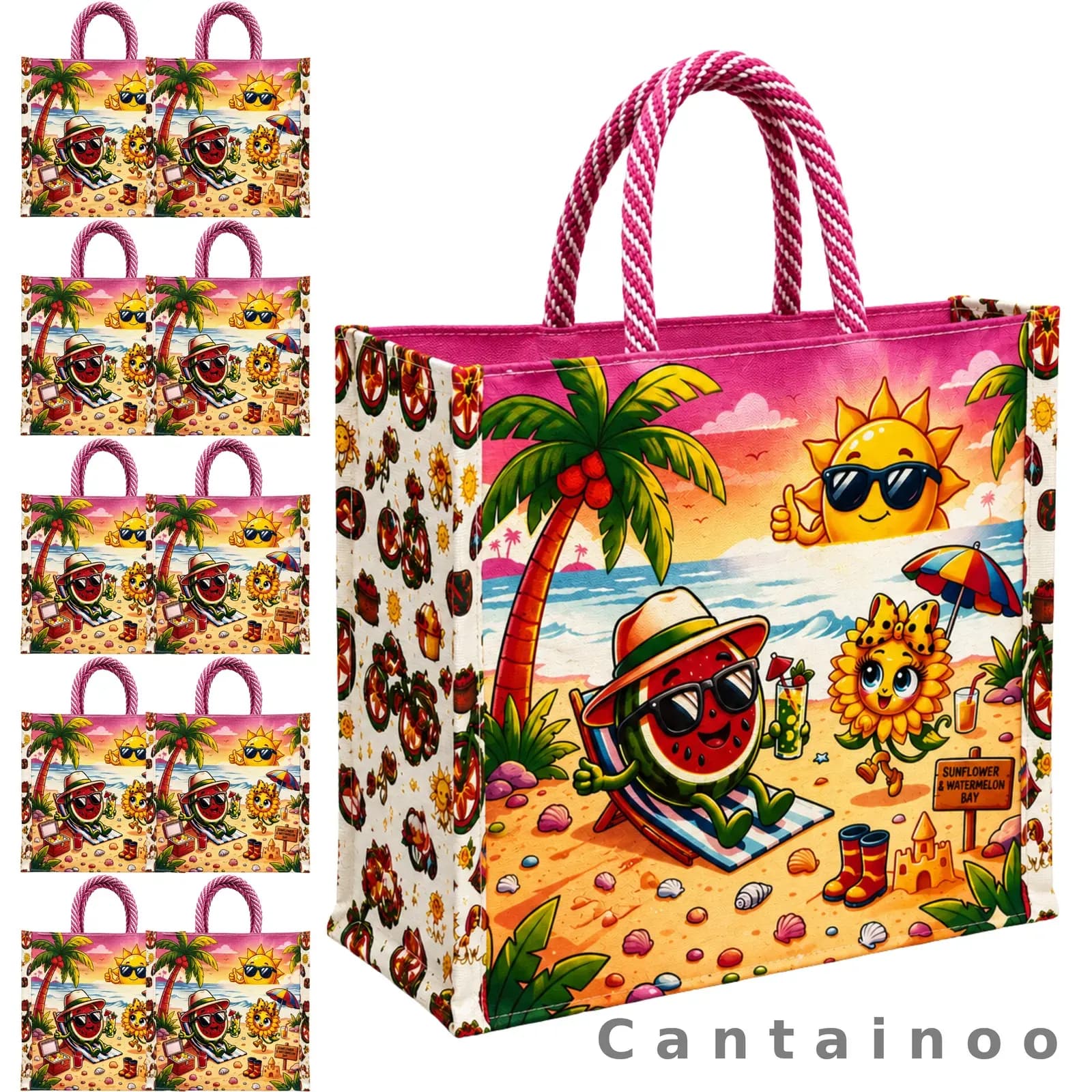 Beach Vibes Canvas Tote Bag — Trendy Reusable Shopping Bag