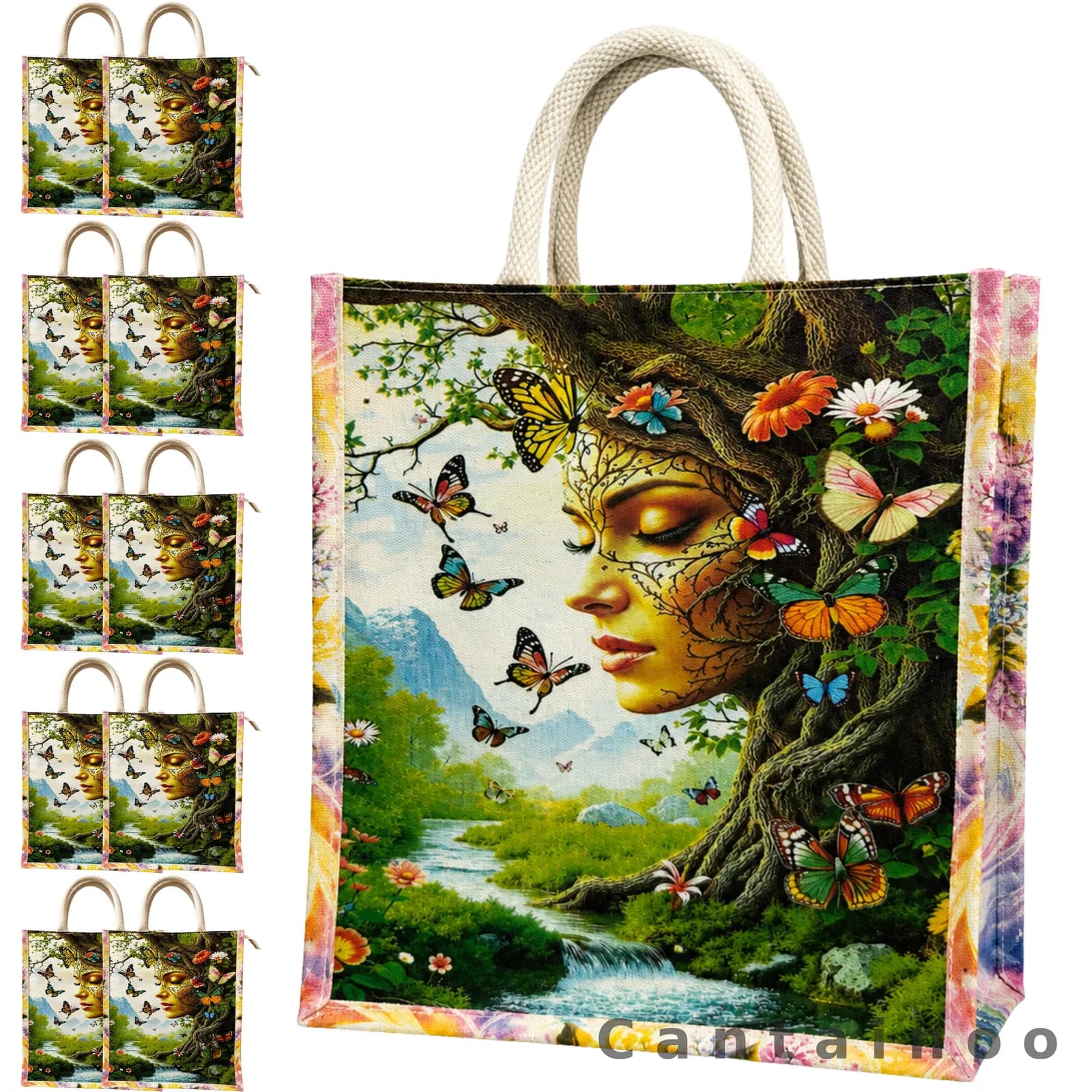 Butterfly Blossom Canvas Tote Bag — Pretty Reusable Shopper