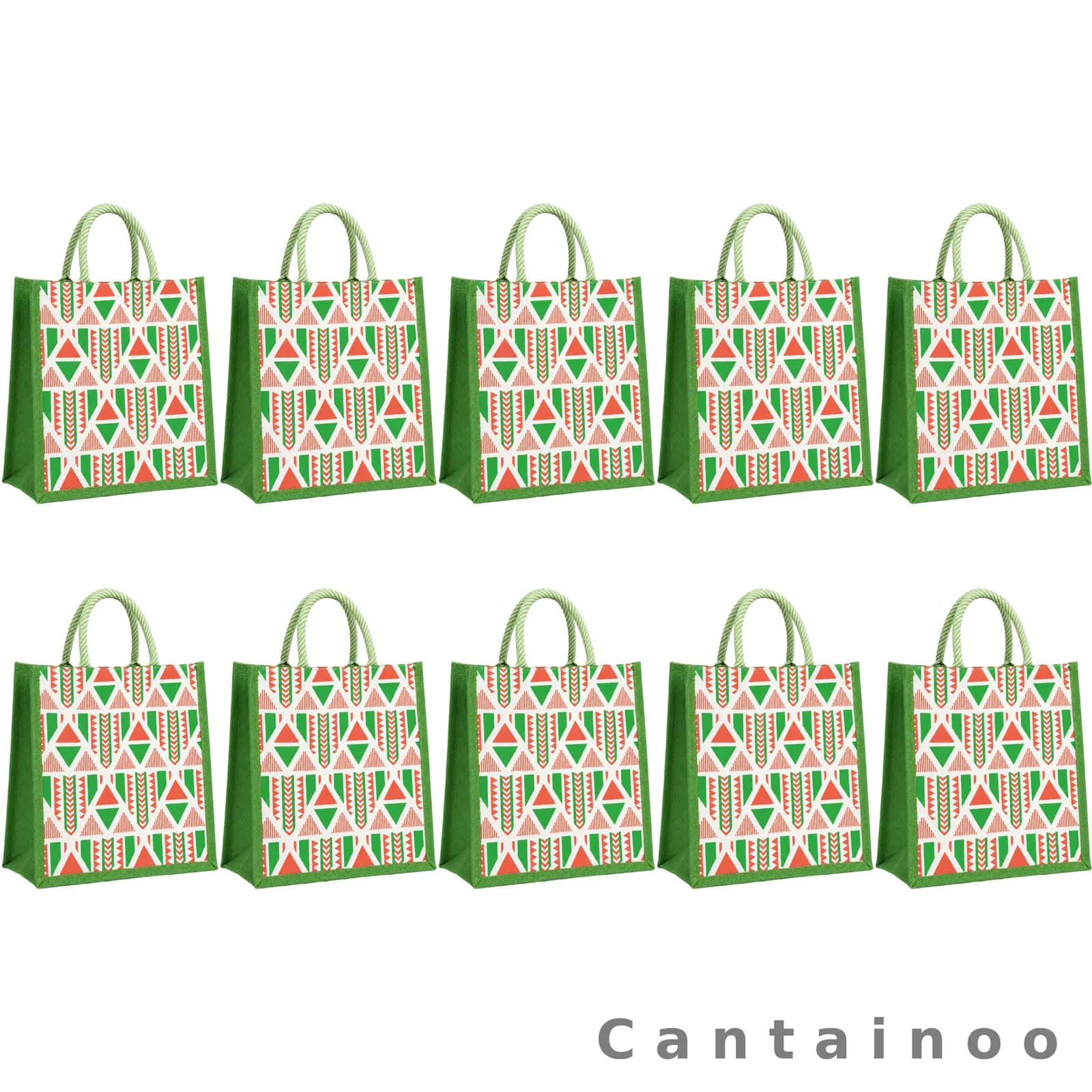 Eco Prism Green Canvas Tote Bag — Sustainable Reusable Shopper