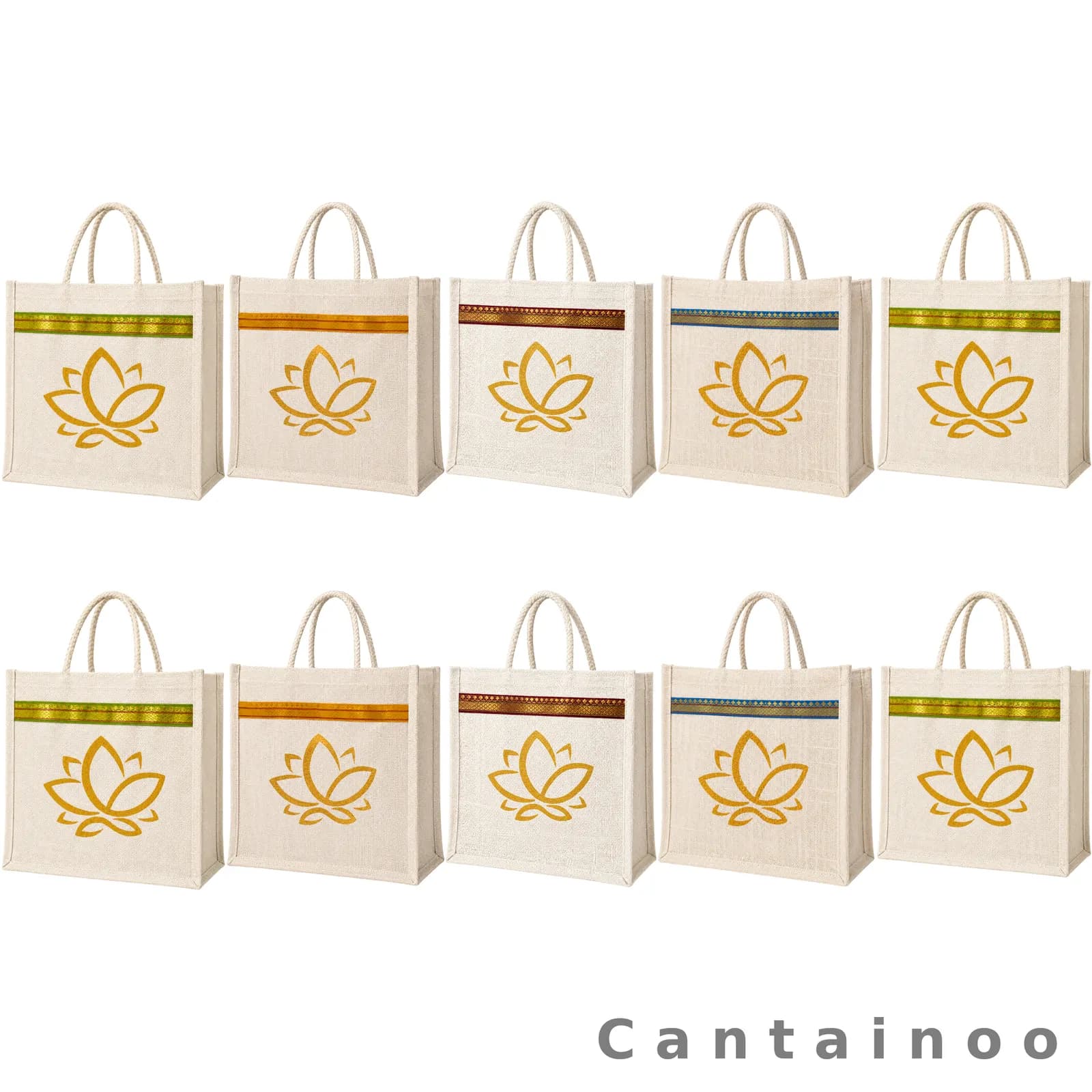 Lotus Aura Jute Bag — Serene Floral Handcrafted Tote (Made to Order)