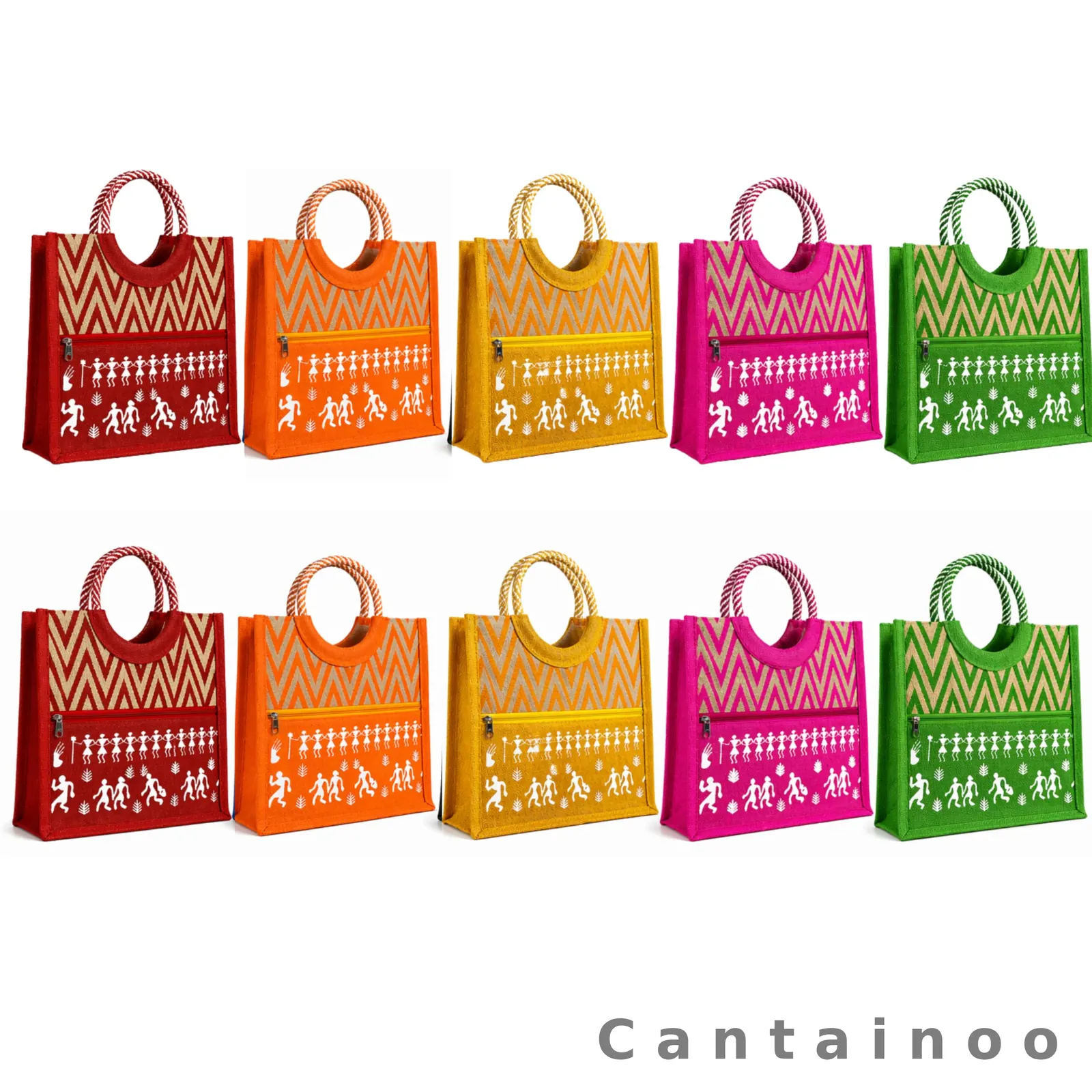 Neo-Ethnic Multicolor Jute Bag — Trendy Handcrafted Tote & Return Gift